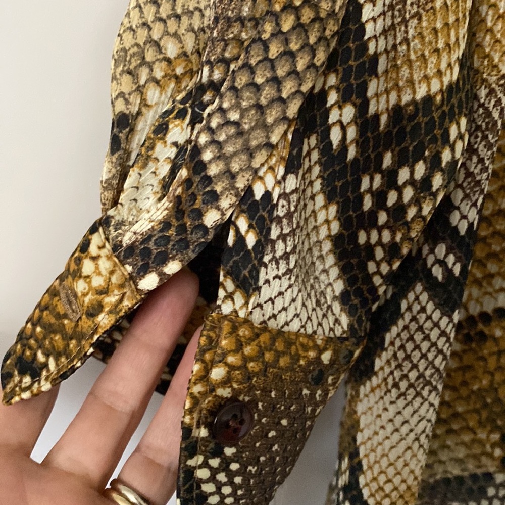 Zara Oversized Python Snake Animal Print Blouse S… - image 5
